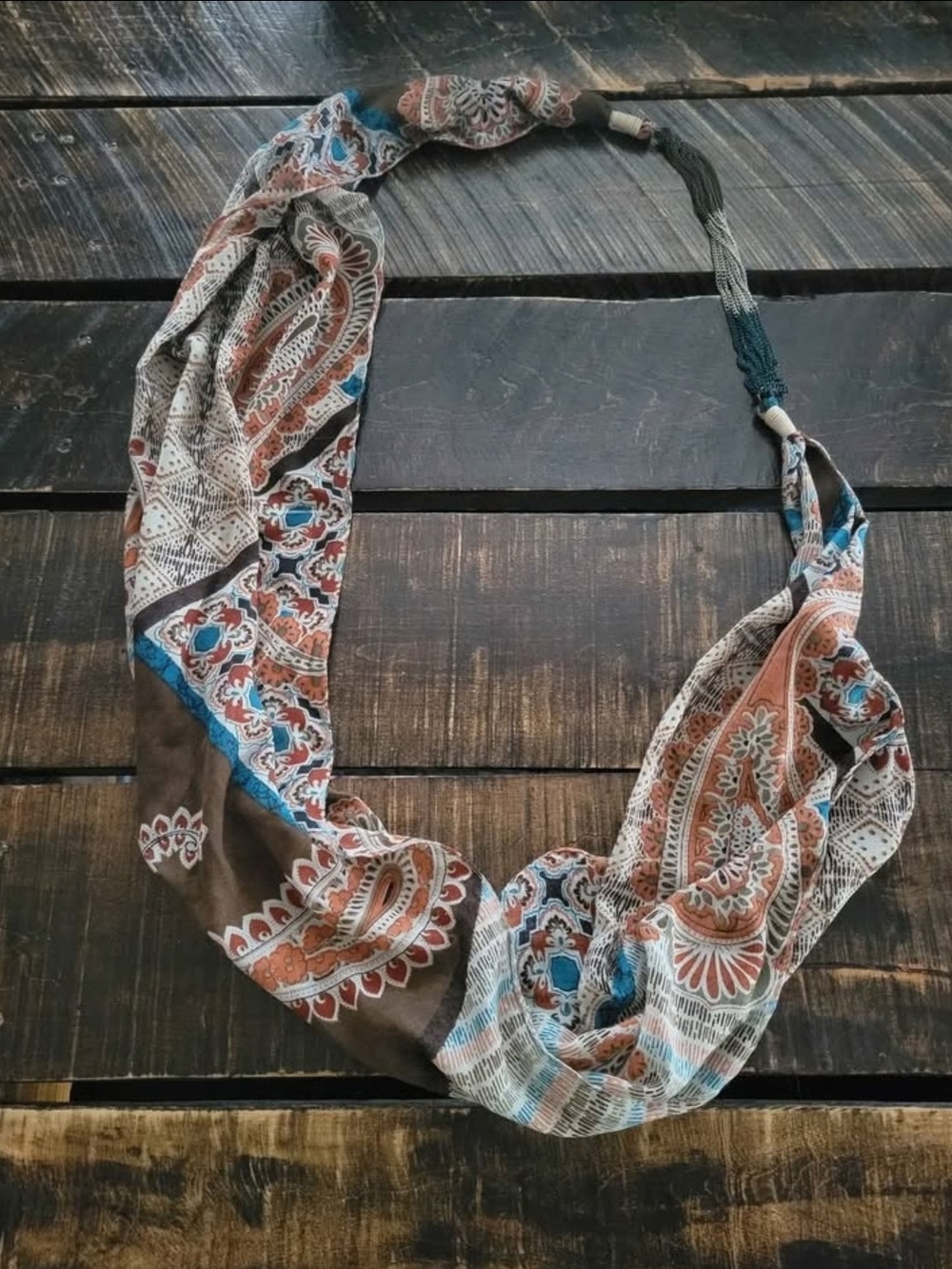 Maurices Boho Paisley Multi-Color Scarf Necklace for Women